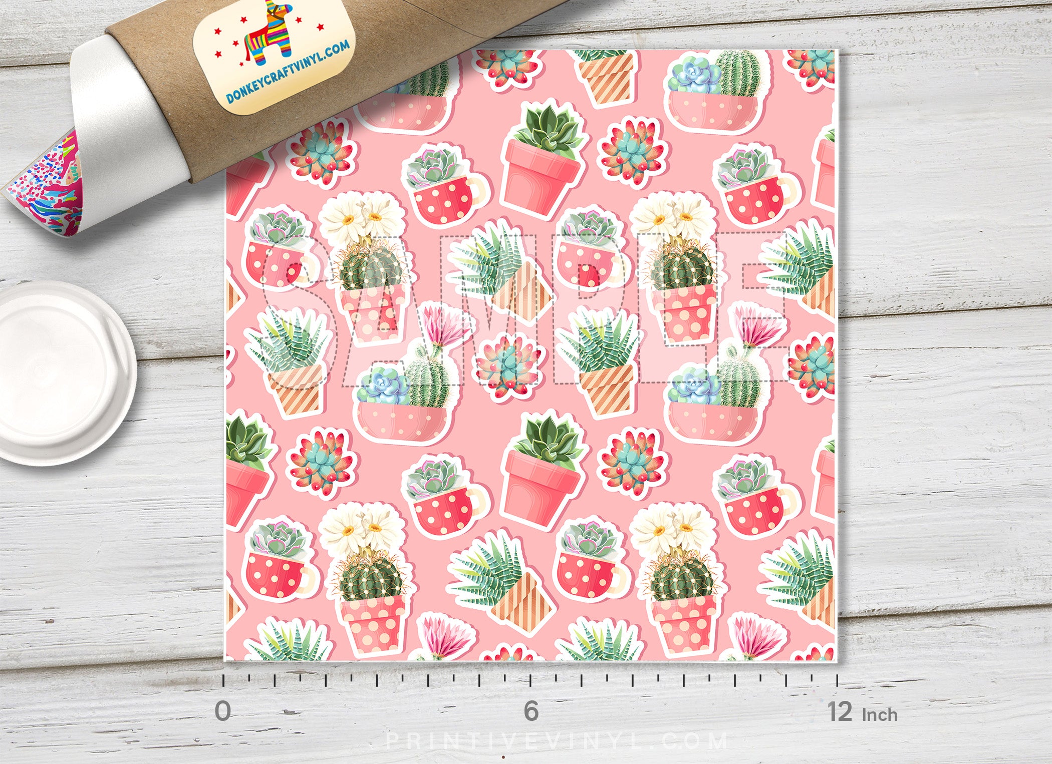 Pink Cactus Patterned HTV 1138
