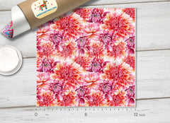 Red Dahlia Flowers   Adhesive  Patterned HTV  443