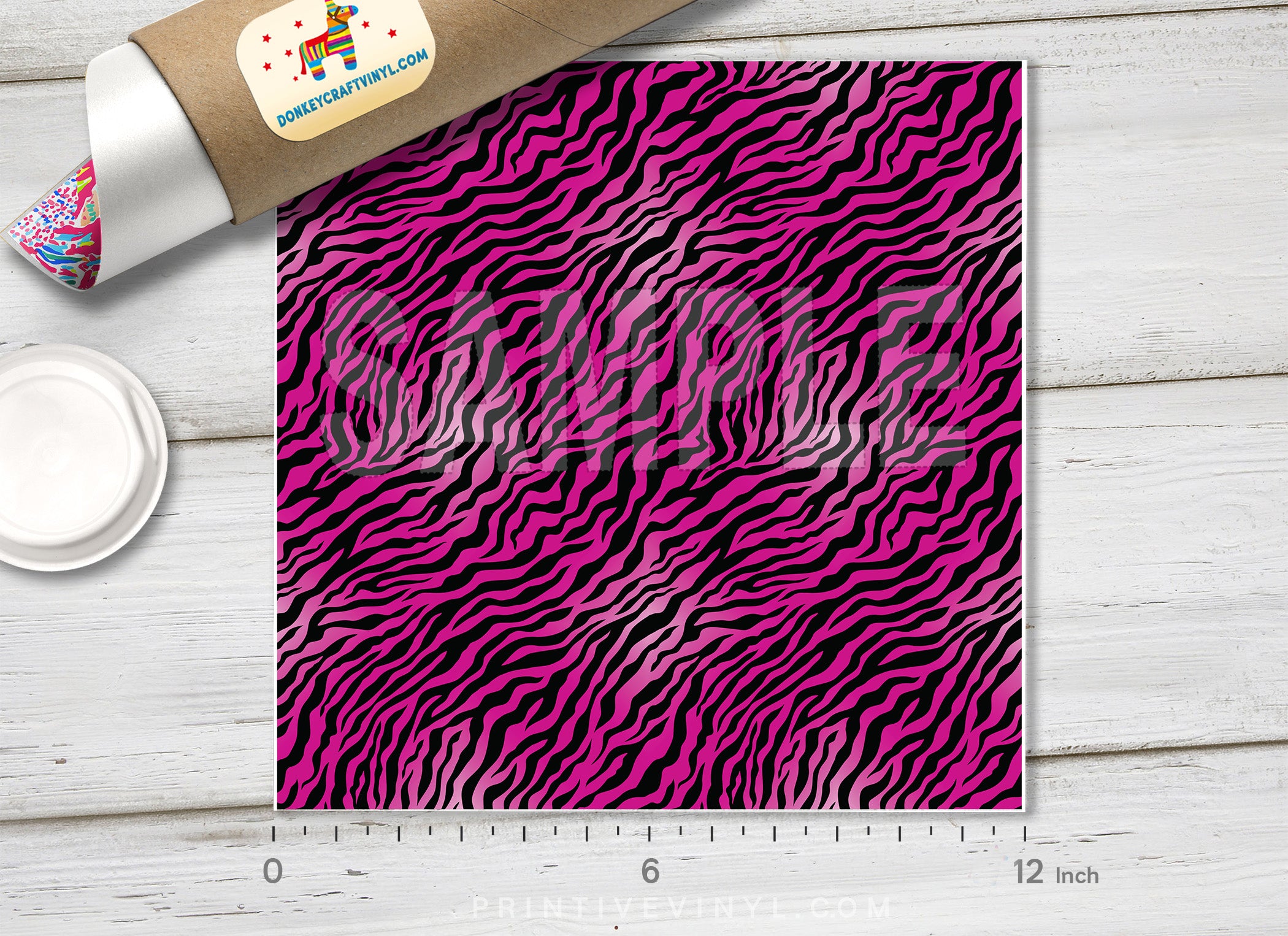 Pink Zebra Tiger Animal Print Printed HTV- 787