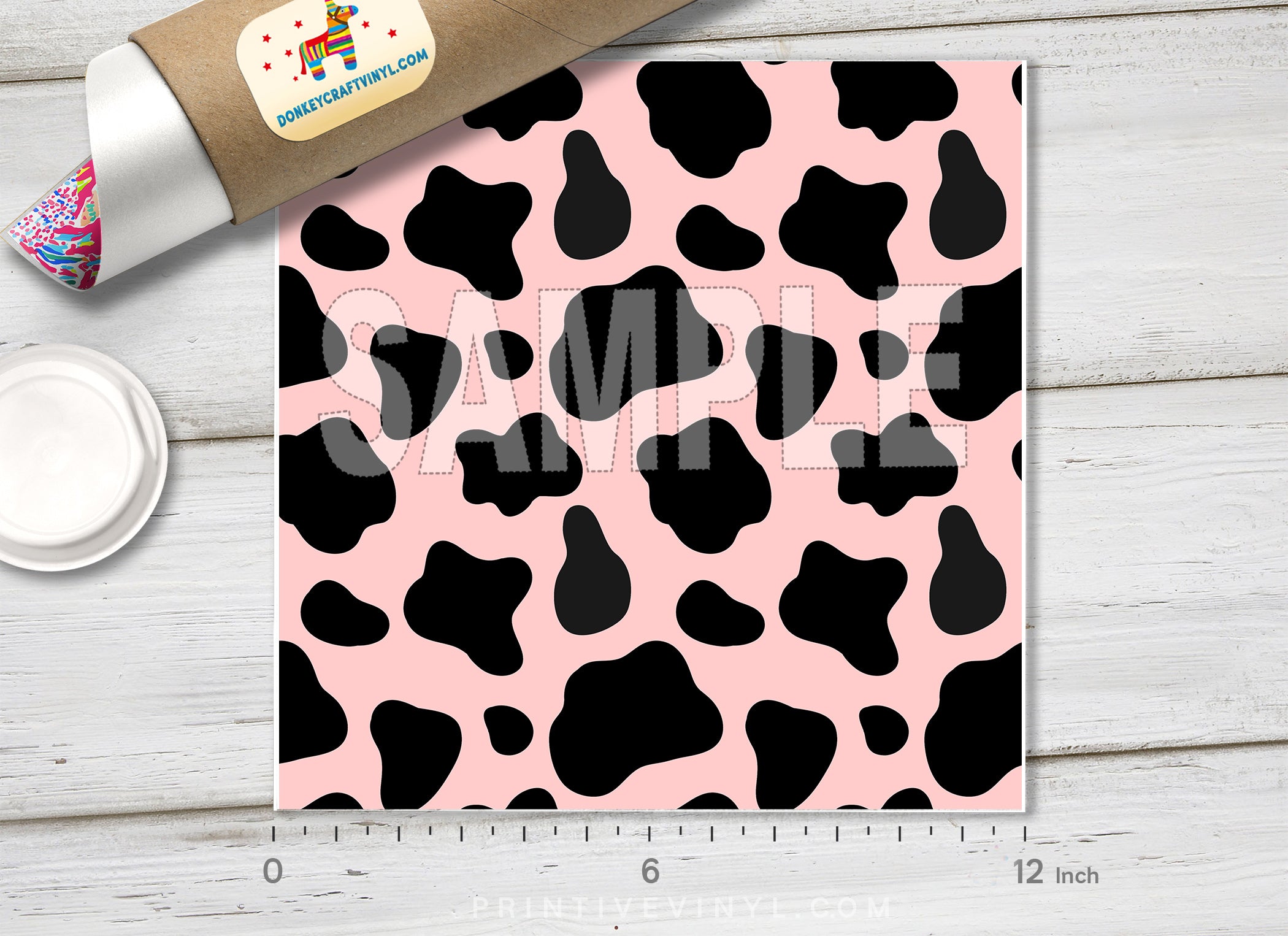 Pink Cowhide  Patterned HTV 1306
