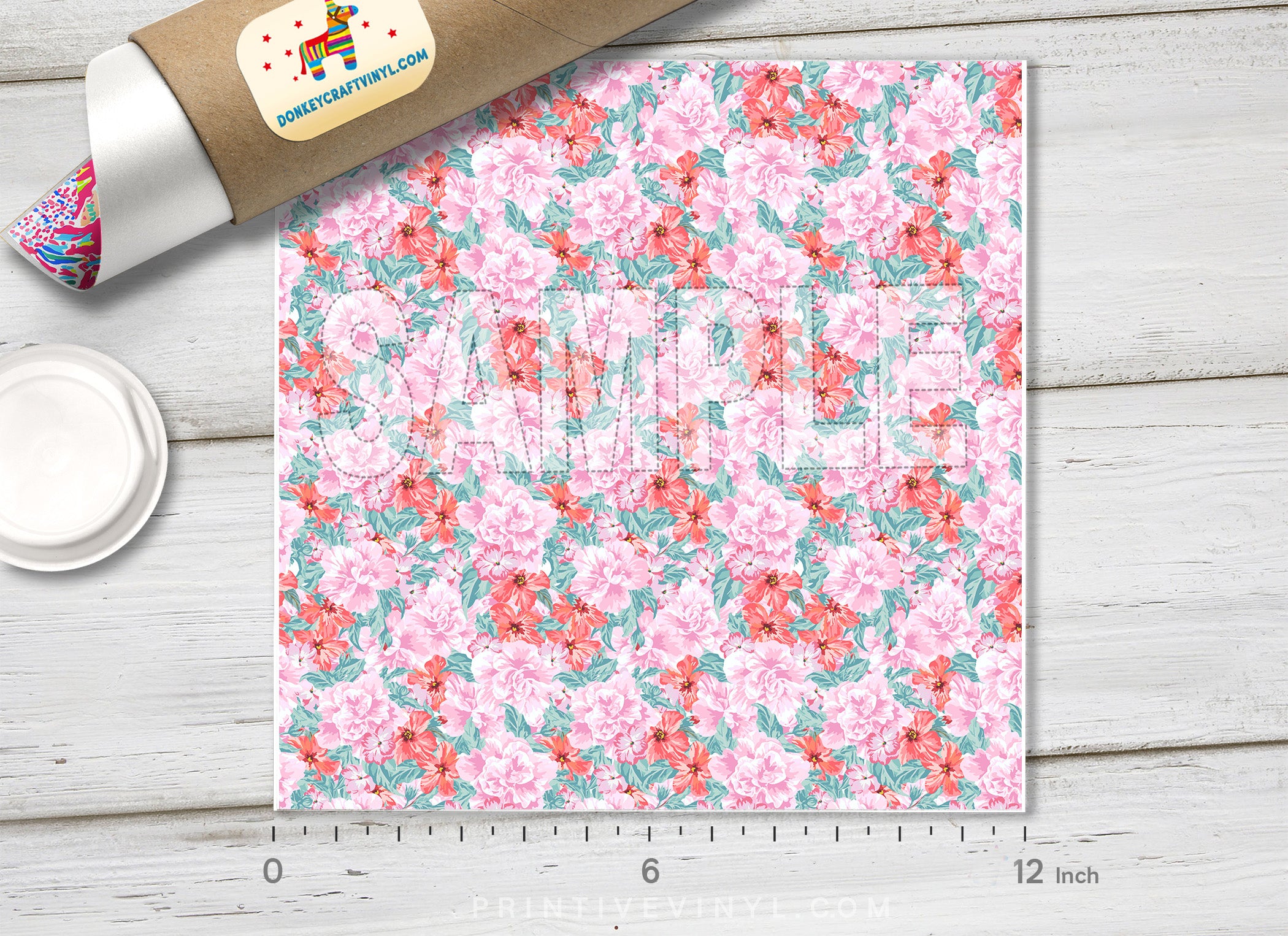 Pastel Floral Patterned Adhesive Vinyl 085