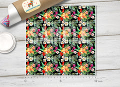 Watercolor Tropical Flowers  Patterned HTV 695