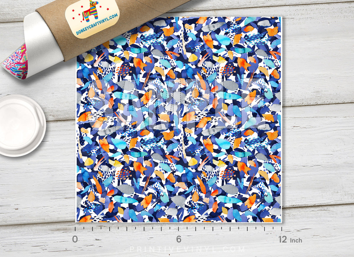 Abstract Splashes Patterned Adhesive Vinyl 194