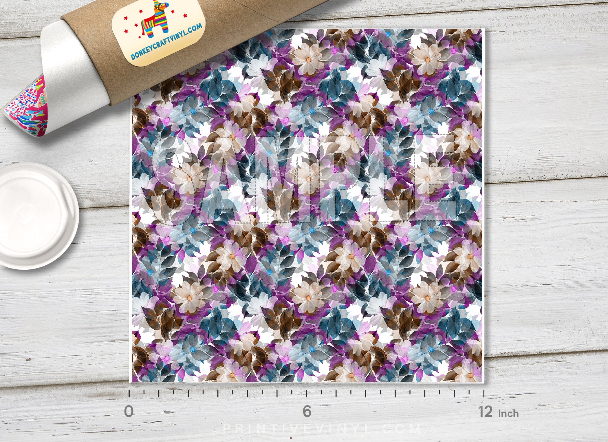 Decorative Flowers and Leaves  Patterned HTV 202
