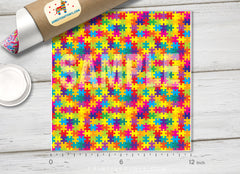Awareness Puzzle Patterned Adhesive Vinyl 053