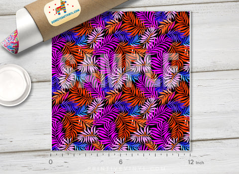 Tropical Palm Leaves Patterned HTV  682