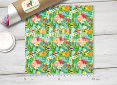 Tropical Flowers and Leaves Patterned HTV 169