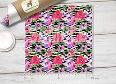 Zebra Flower Patterned Adhesive Vinyl 244