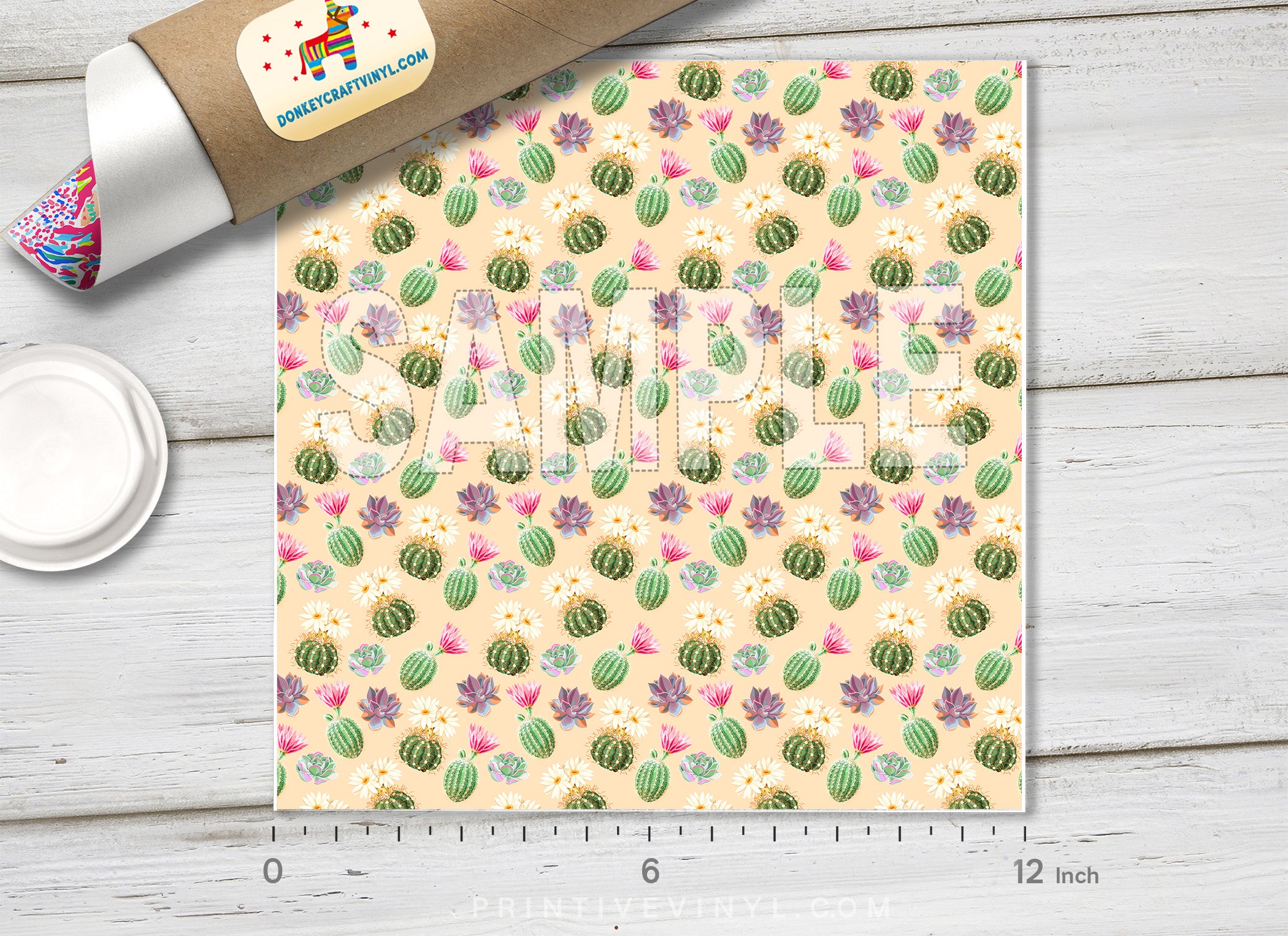 Succulent and Cactus Patterned HTV  958