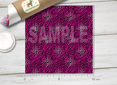 Pink Zebra Tiger Animal Print Printed HTV- 787