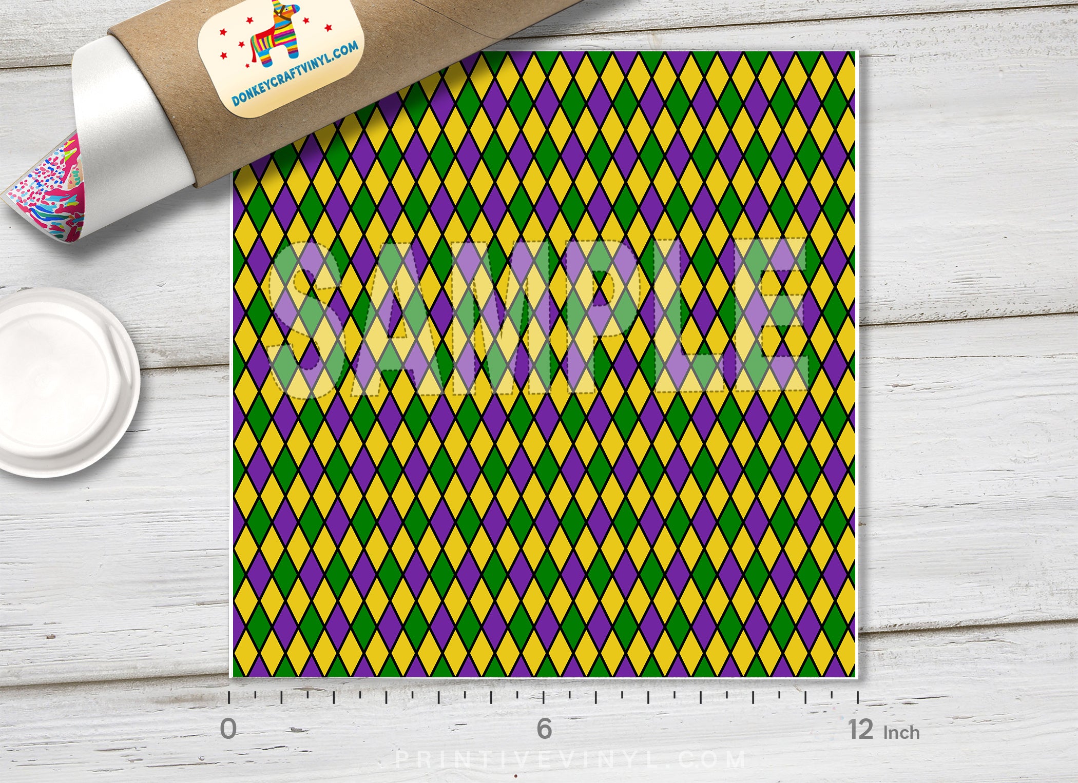 Mardi gras Diamond Patterned HTV 1161