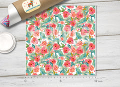 Watercolor Rose flower Patterned HTV 288