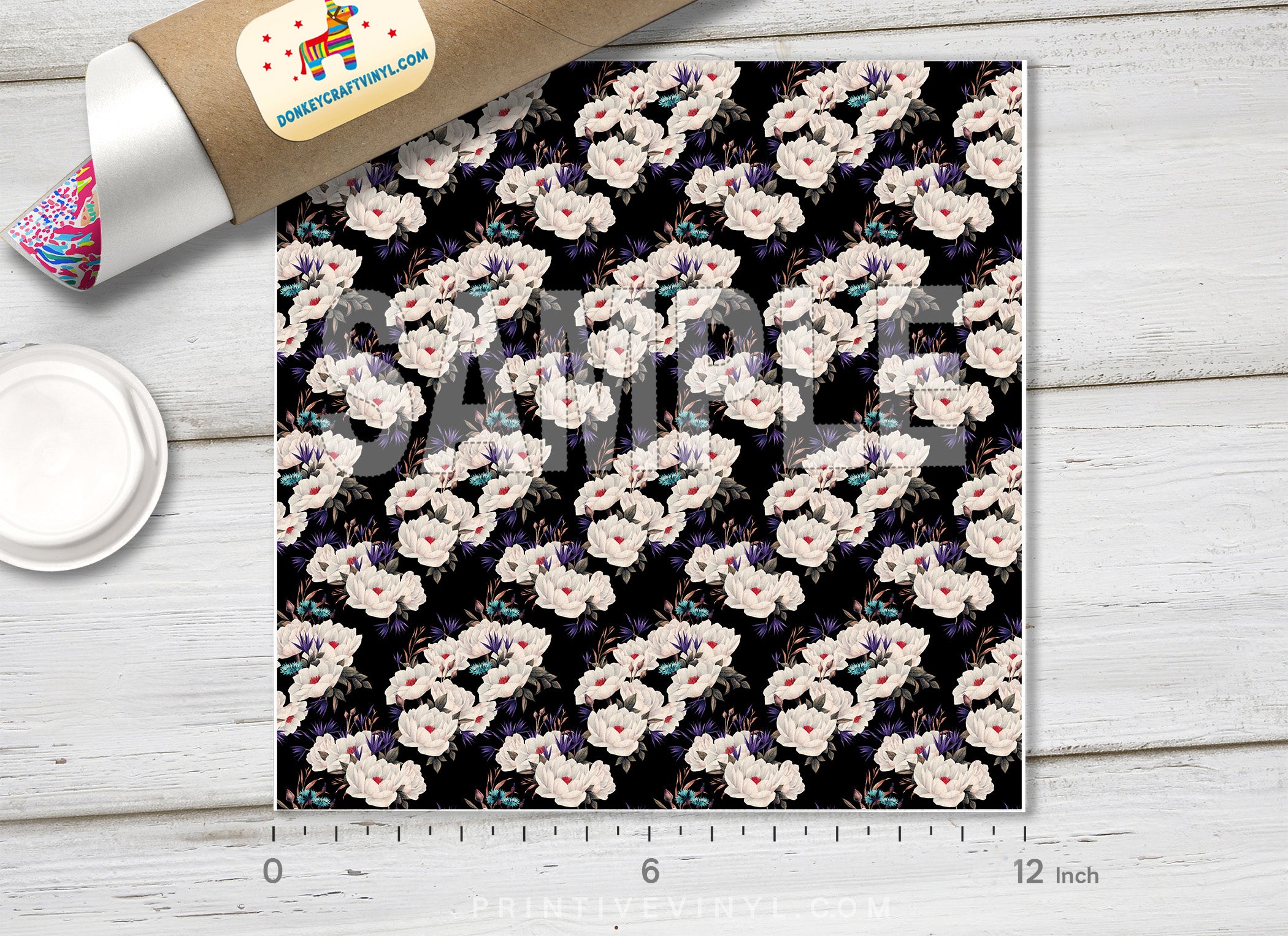 Watercolor Winter Floral  Craft Patterned HTV 557