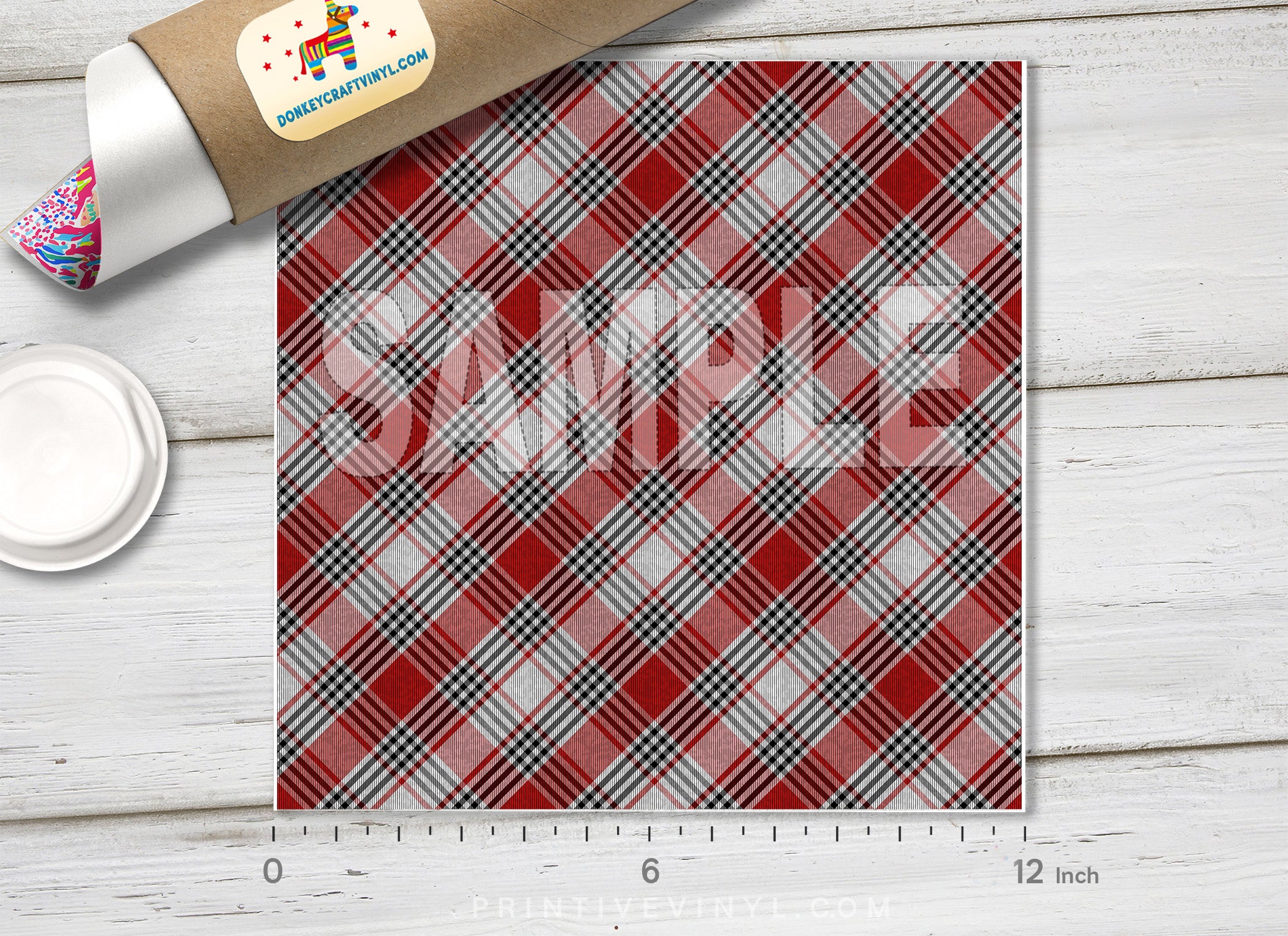 Tartan Plaid Patterned Adhesive Vinyl 460