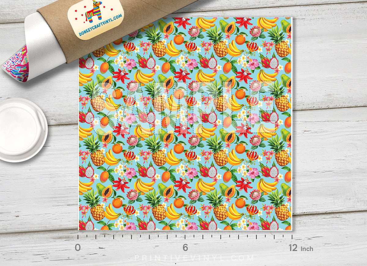 Hawaiian Tropical Fruits Patterned HTV  944