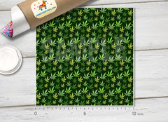 Green marijuana background Pattern Printed Vinyl/ Indoor/ Outdoor / Heat Transfer Vinyl- 512