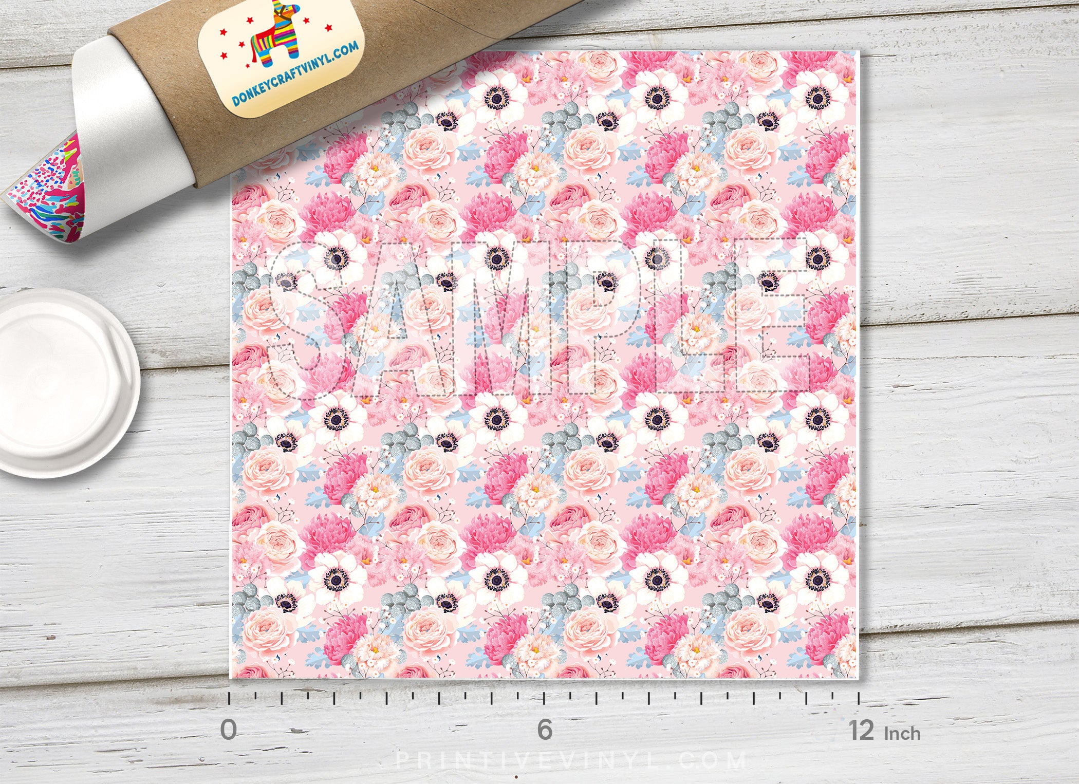 Anemones And Roses Patterned HTV  993