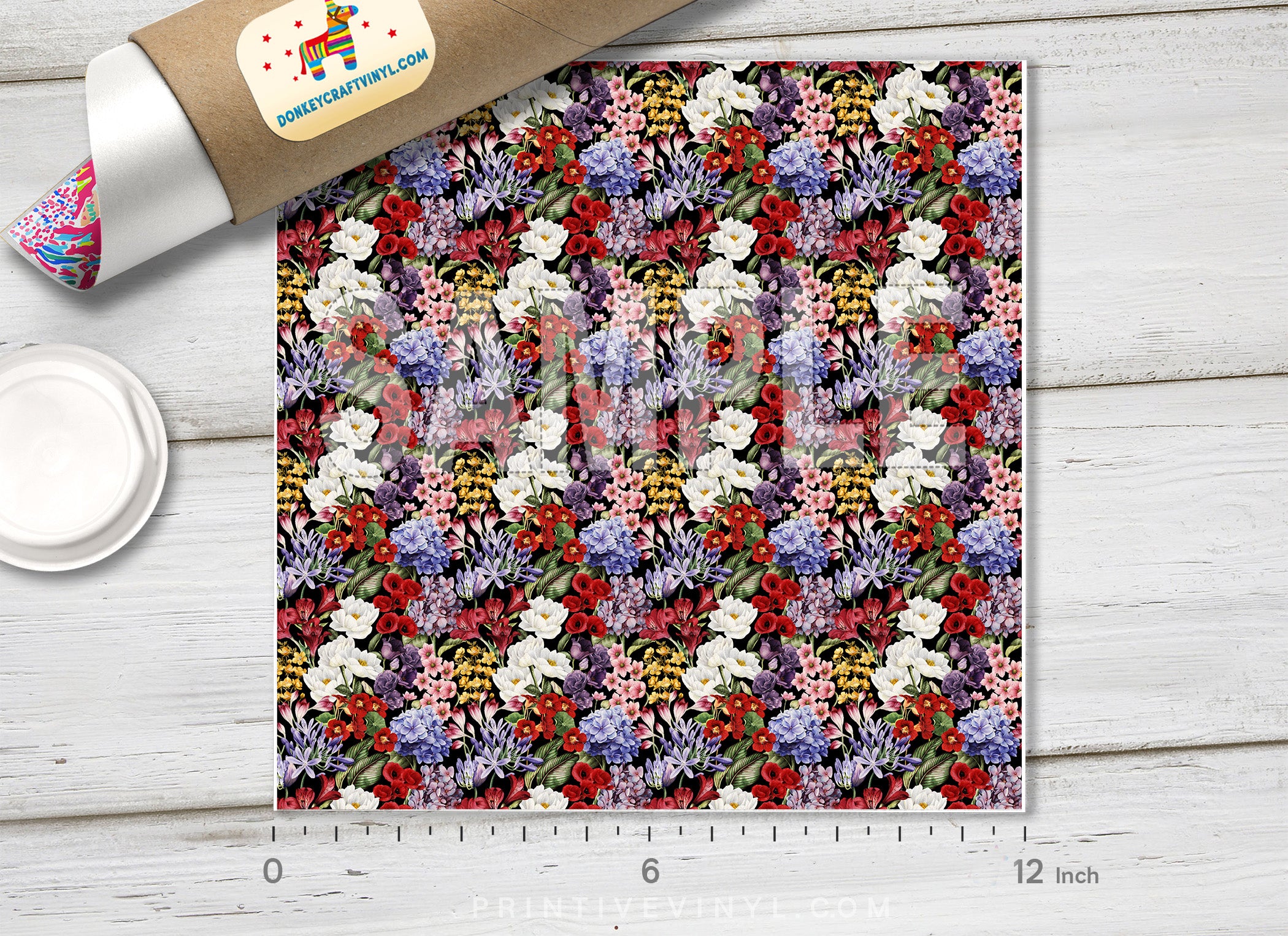 Watercolor Flowers Patterned HTV 574