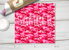 Pink Camouflage Patterned Adhesive Vinyl 352