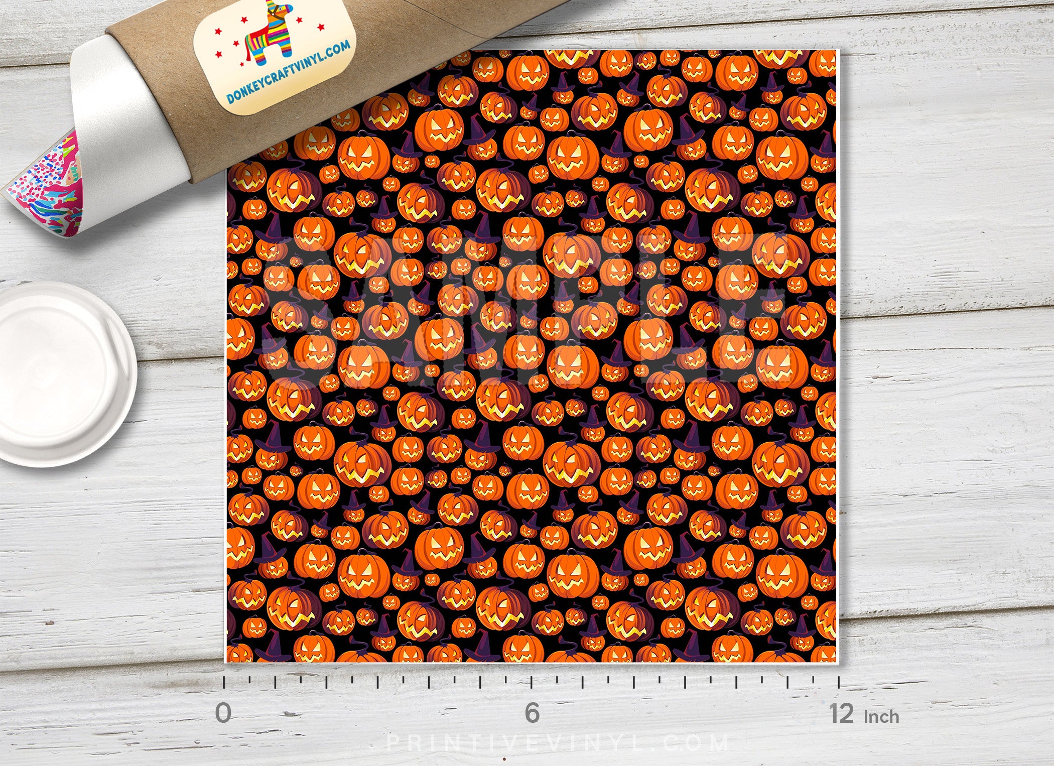 Halloween Pumpkins Pattern Adhesive Vinyl 484