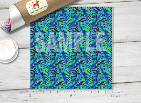 Tropical Palm Tree Leaves Patterned HTV-862