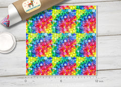 Watercolor Rainbow Dots Pattern Printed HTV 488
