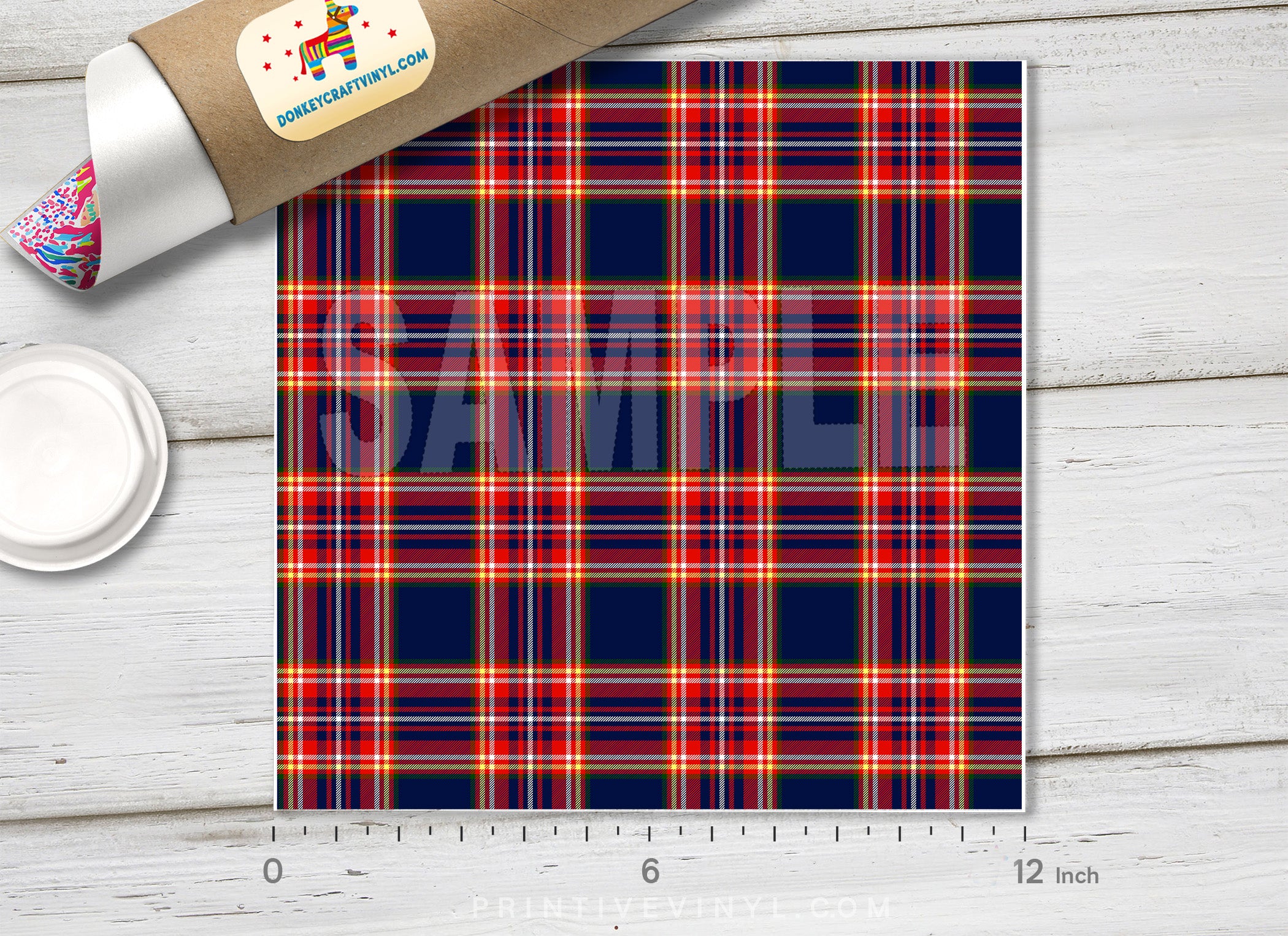 Plaid Pattern Adhesive Vinyl 491