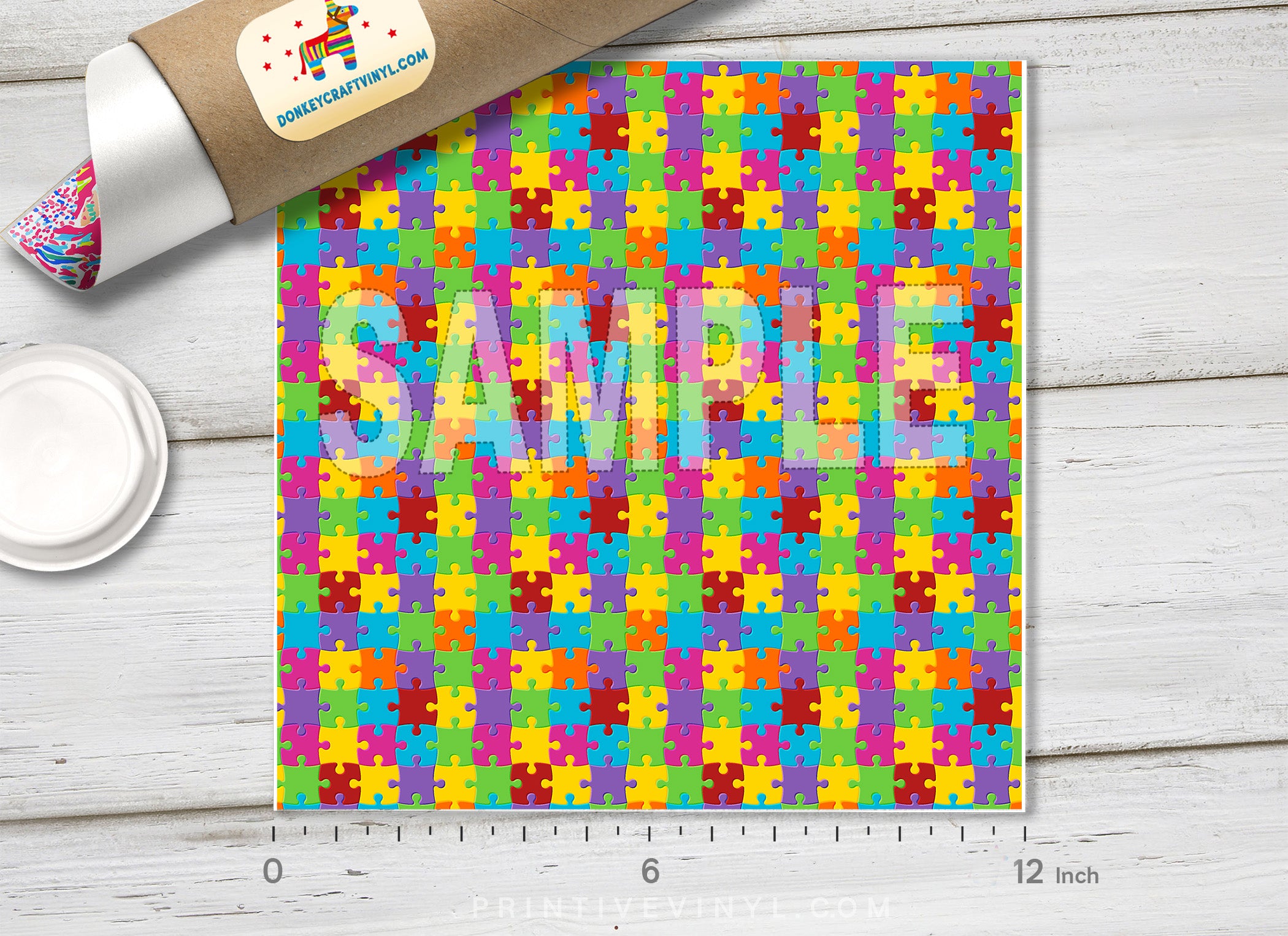 Autism Awareness puzzle Printed HTV- 795