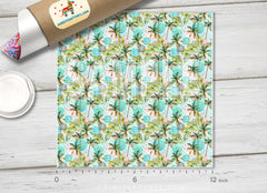 Green Tropical Leaves Patterned HTV 642