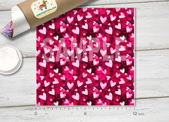 Valentines day Hearts  Patterned HTV  629