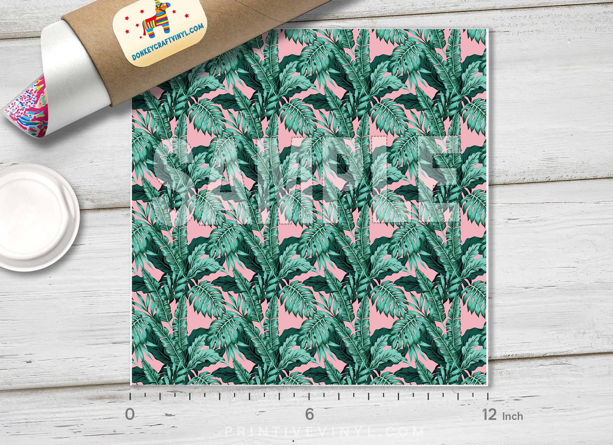 Tropical Palm Tree Leaves patterned HTV- 872