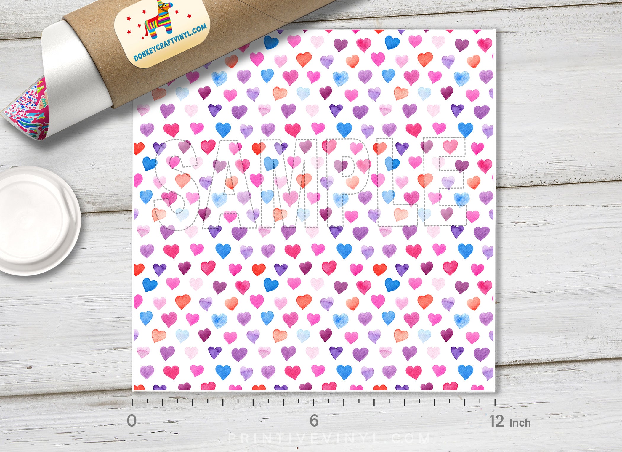 Colorful Love Heart Patterned HTV 1097