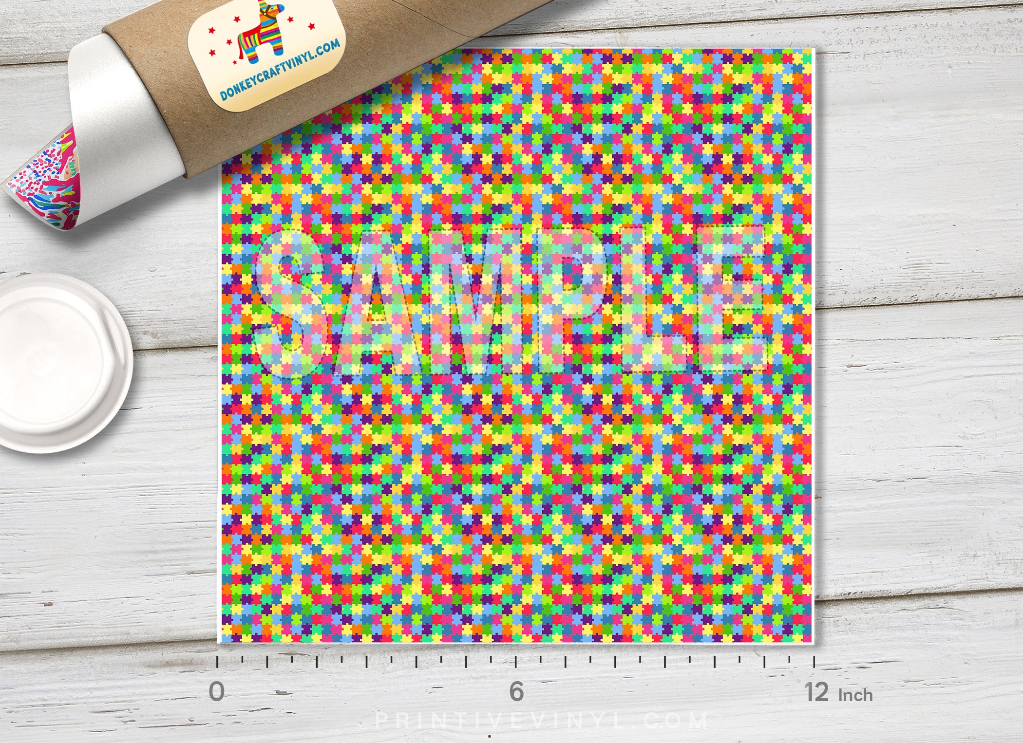 Puzzle Patterned Adhesive Vinyl 157