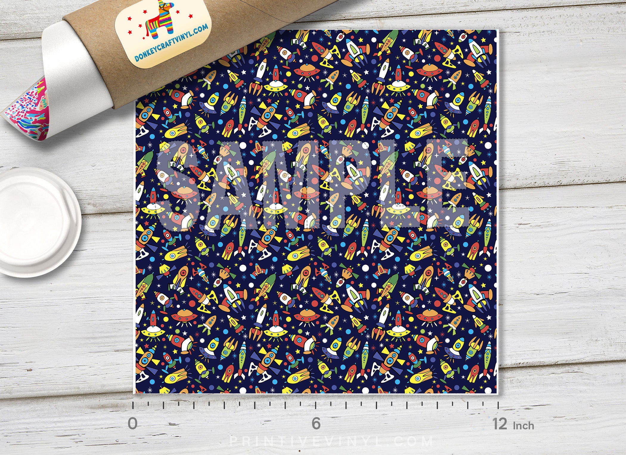 Spaceship Patterned Adhesive Vinyl 256