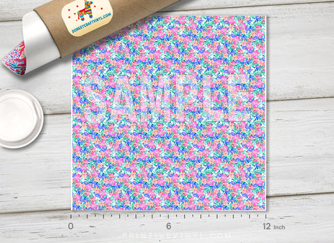 Summer watercolor Flowers Patterned HTV  433