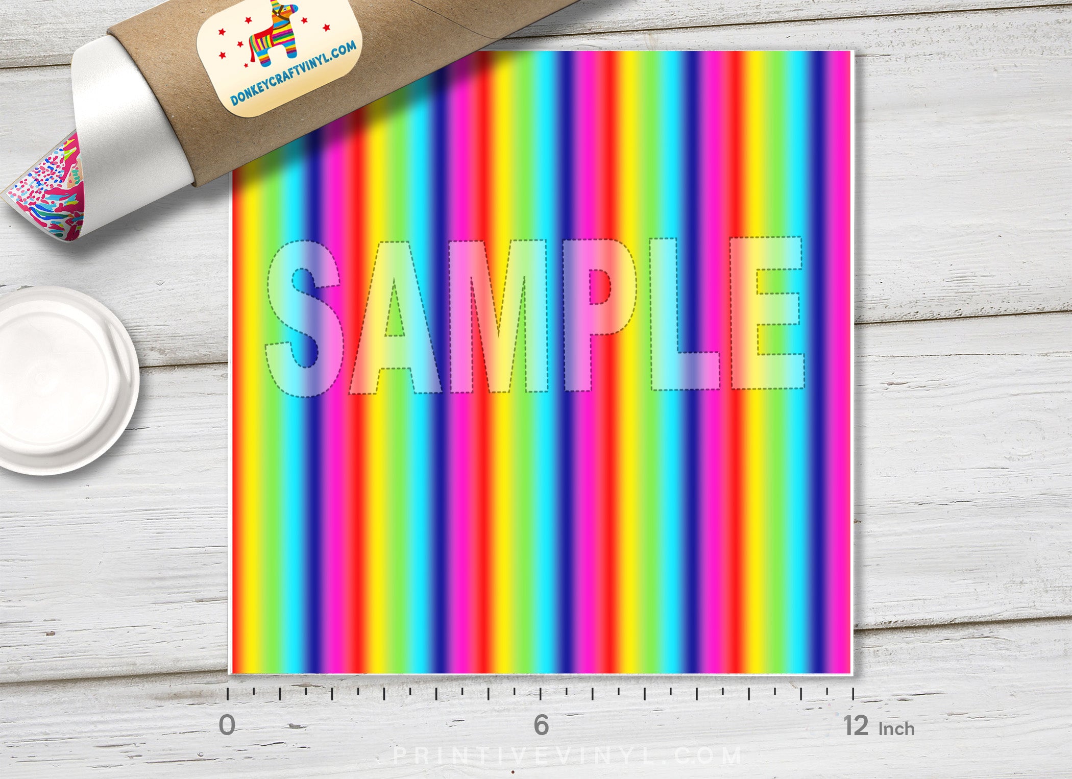 Rainbow Spectrum Patterned Adhesive Vinyl 054