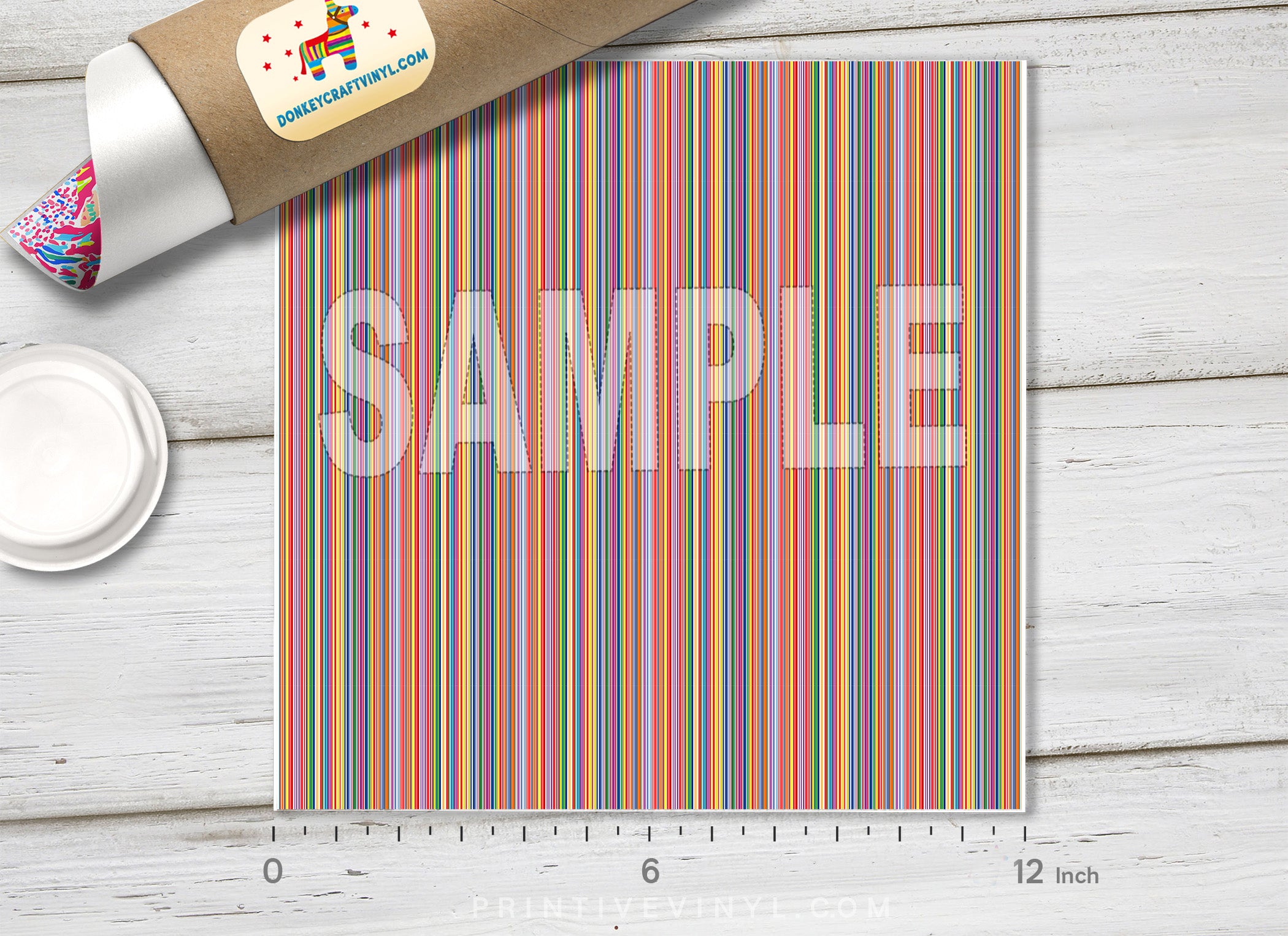 Rainbow Stripes Patterned Adhesive Vinyl 329