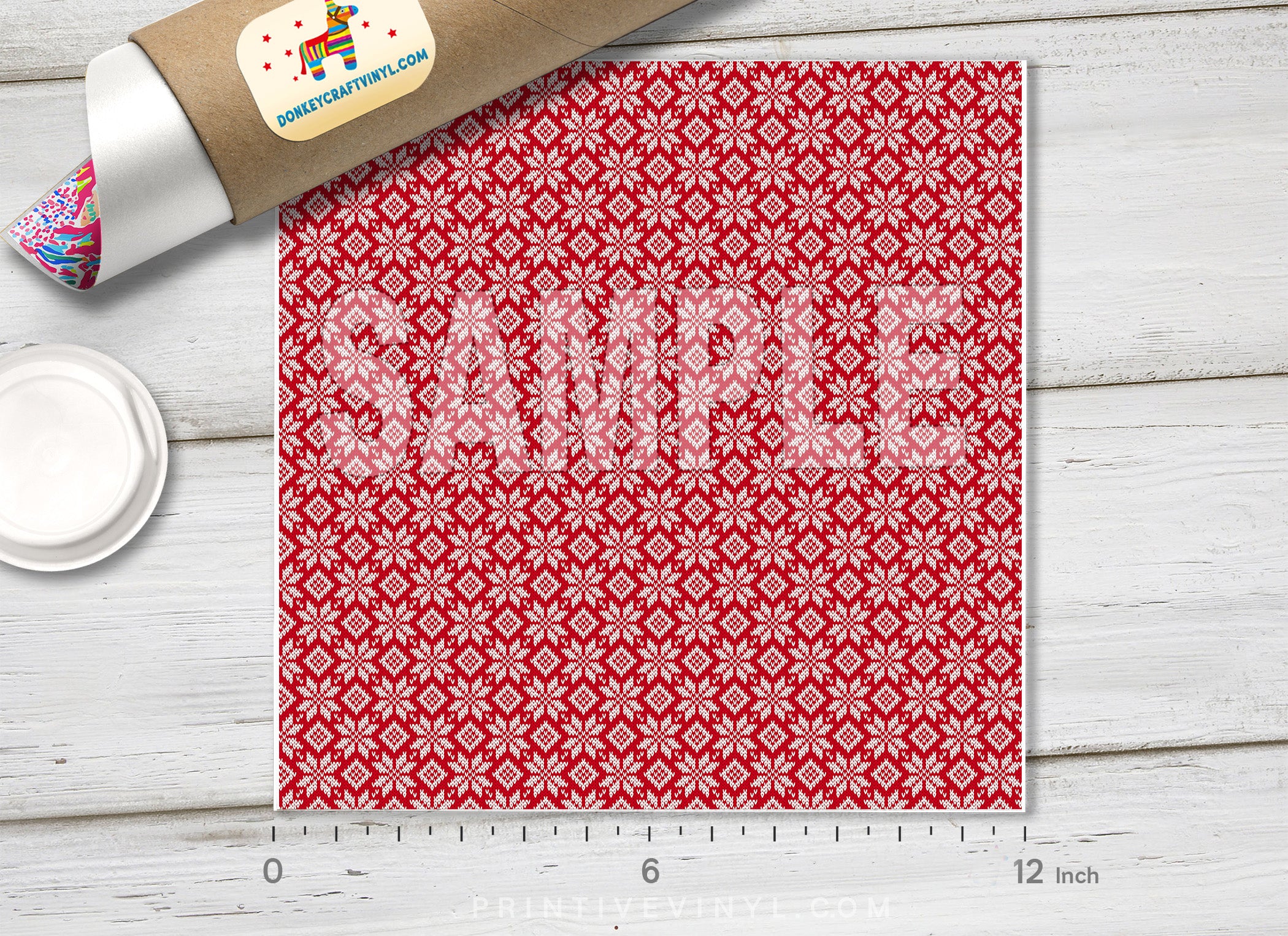 X-mas Nordic Knitted Patterned Adhesive Vinyl 145