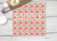 Peony Flowers Patterned Adhesive Vinyl 077