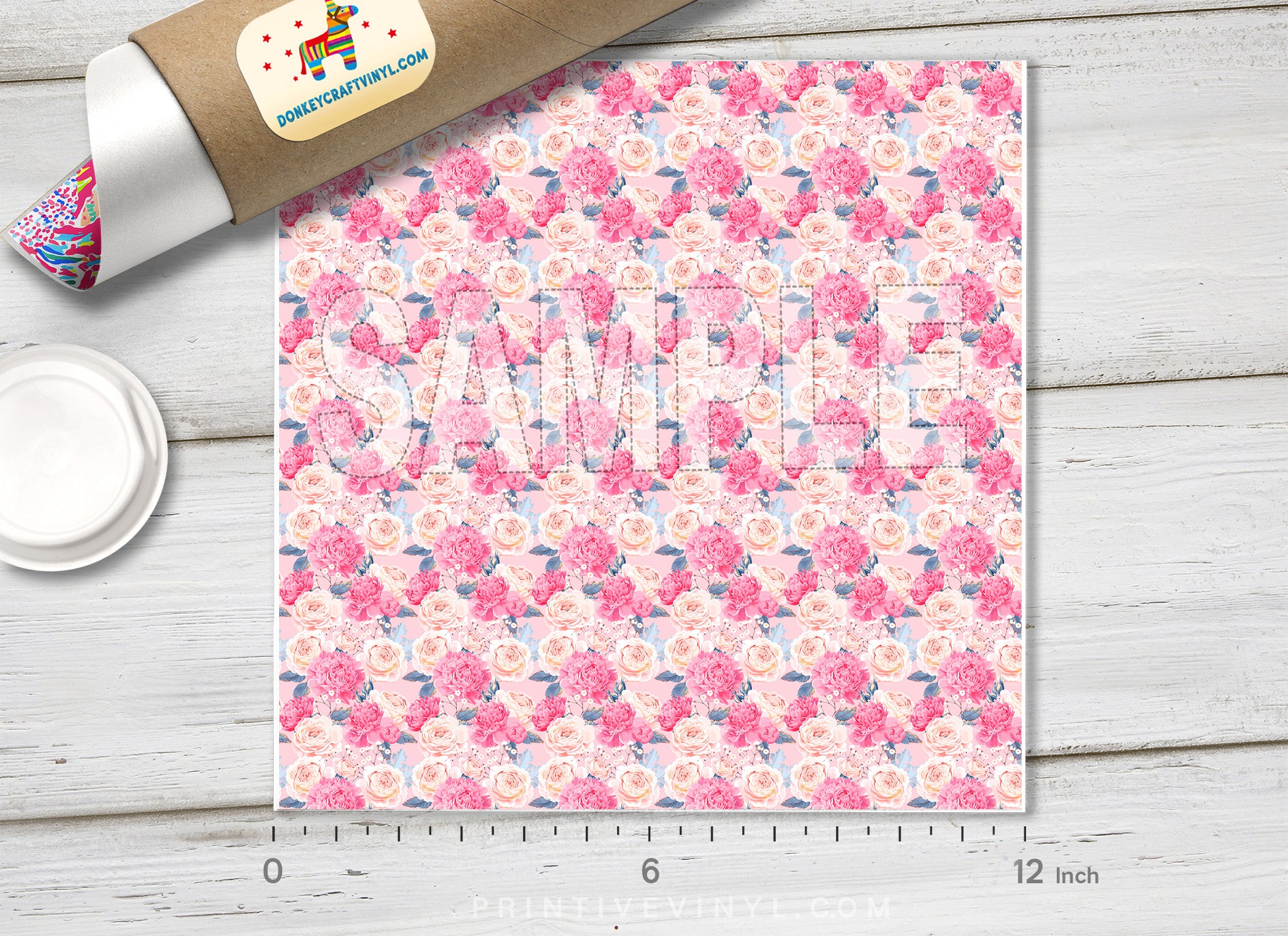 Peonies and Roses Patterned Adhesive Vinyl 367