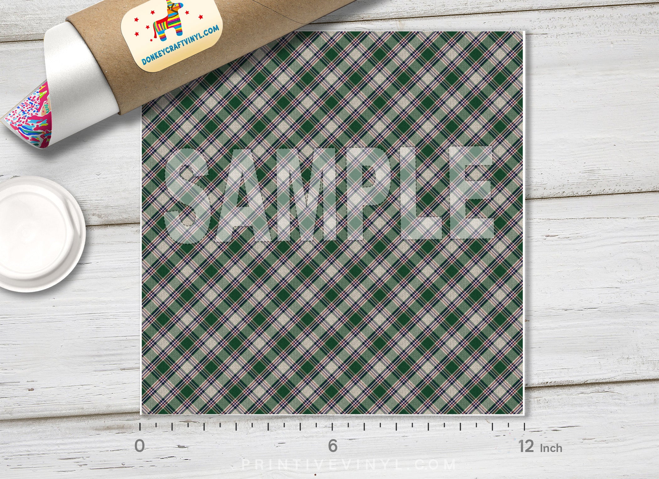 Irish Tartan  Patterned Adhesive Vinyl 382