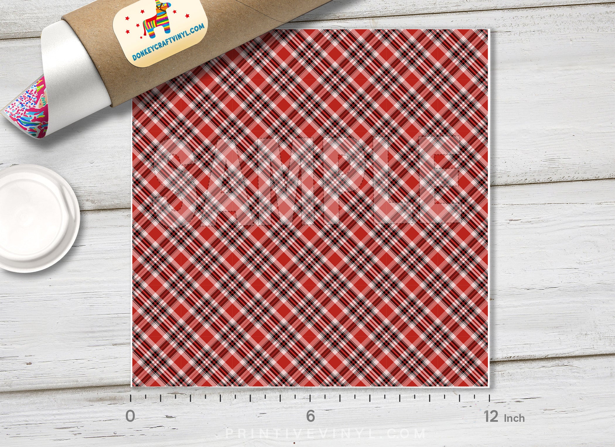 Tartan Plaid Patterned Adhesive Vinyl 454