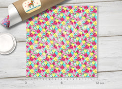 Lilly P Inspired Flower Garden Pattern Printed Vinyl, Indoor Vinyl, Outdoor Vinyl, HTV-L025 - Printive Vinyl | Patterned Vinyl