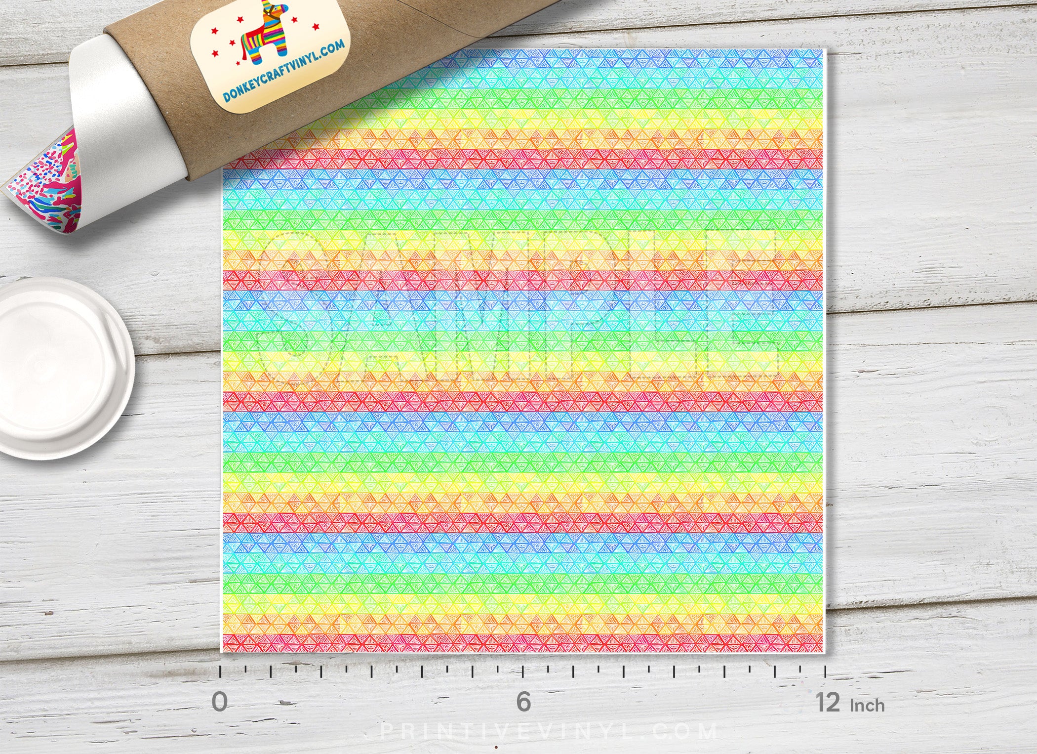 Rainbow Plaid Patterned Adhesive Vinyl 417