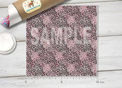 Pink Leopard pattern Printed HTV-857