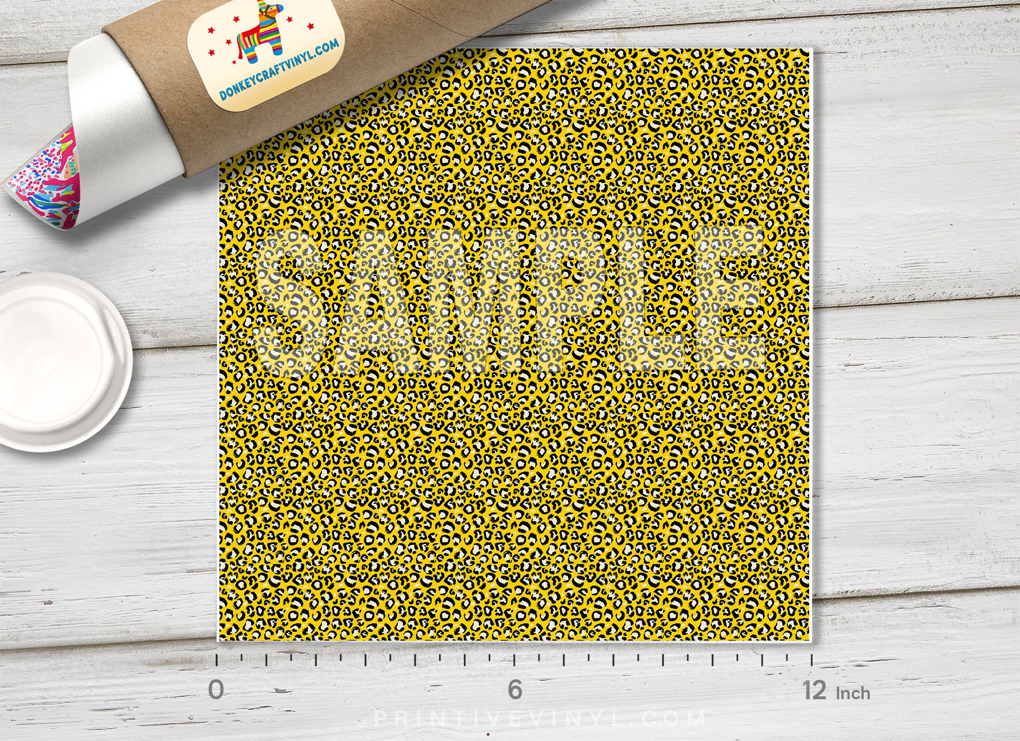 Yellow Leopard Patterned htv-835