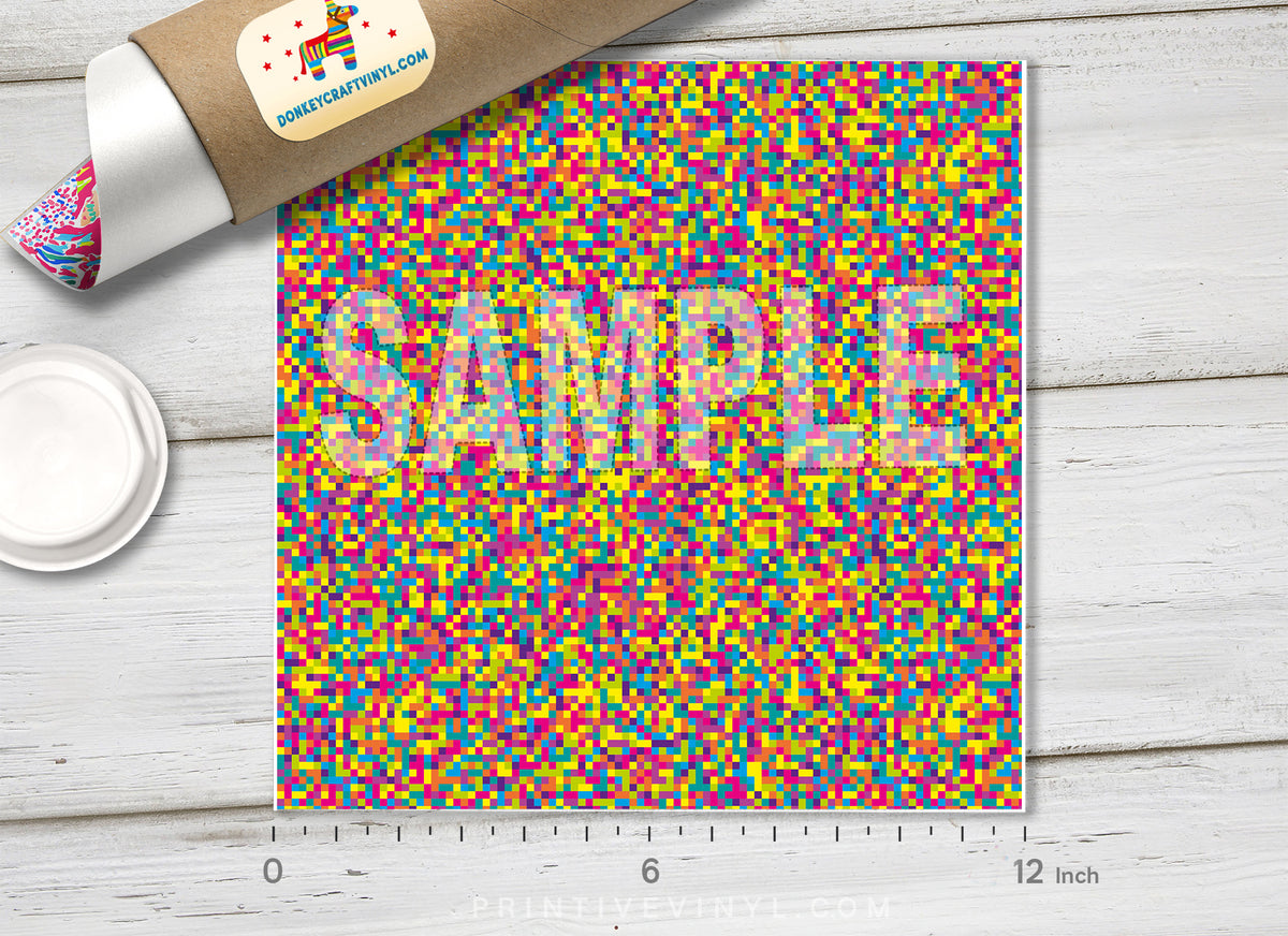 Colorful Pixels Patterned Adhesive Vinyl 243