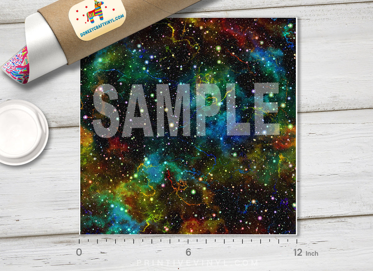 Rainbow Galaxy Nebula Patterned HTV 353
