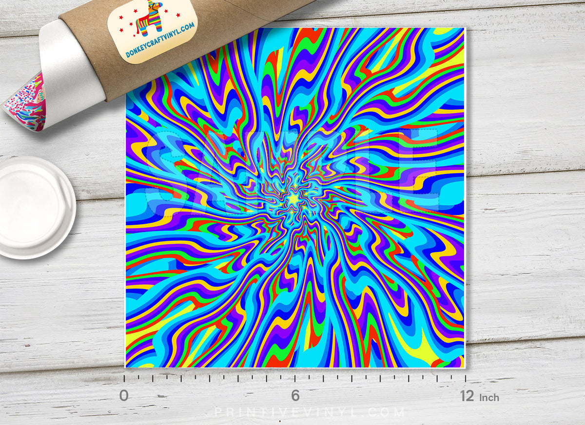 Rainbow Psychelic Patterned HTV  547