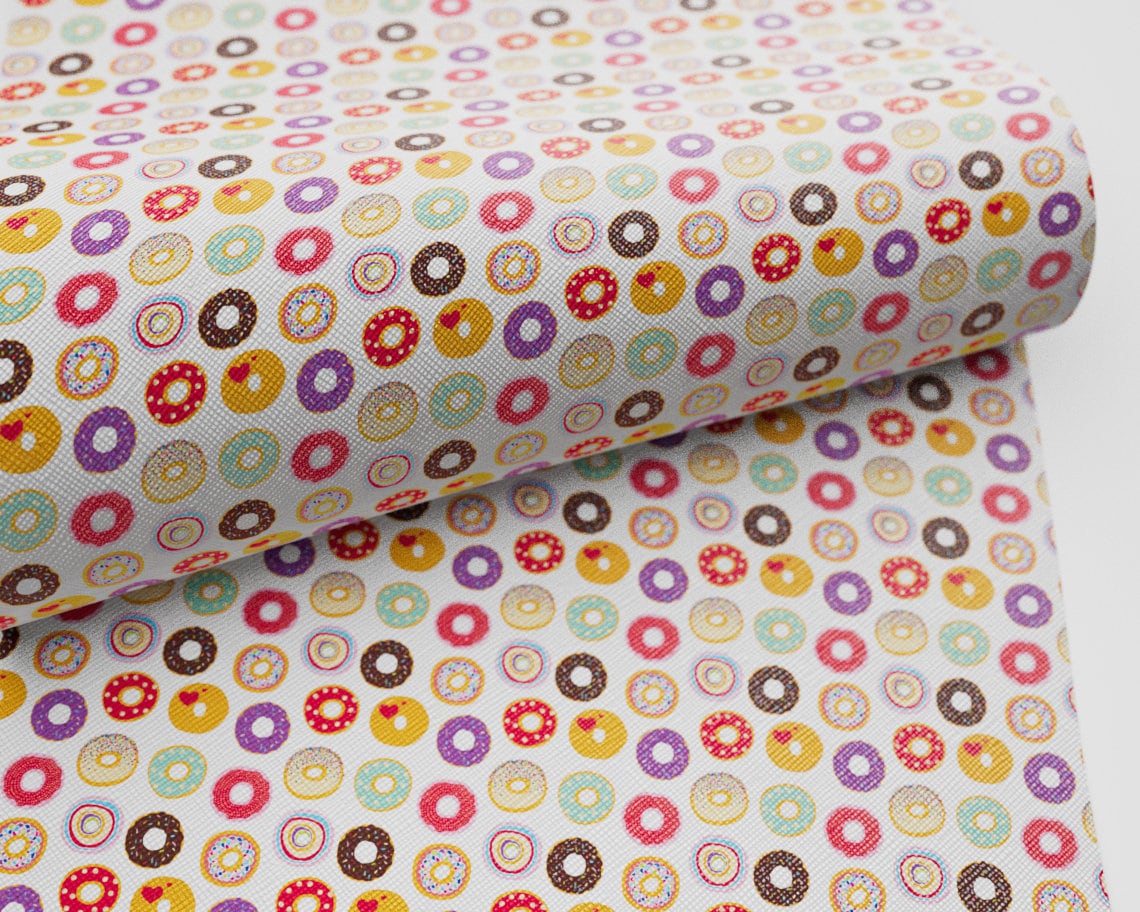Donut printed Faux Leather FL-002